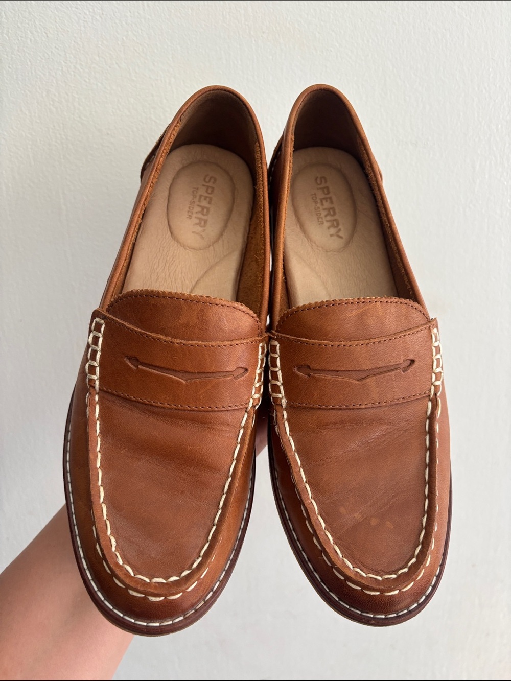 Sperry Women's Chestnut Brown Leather Penny Loafers - Picture 6 of 8
